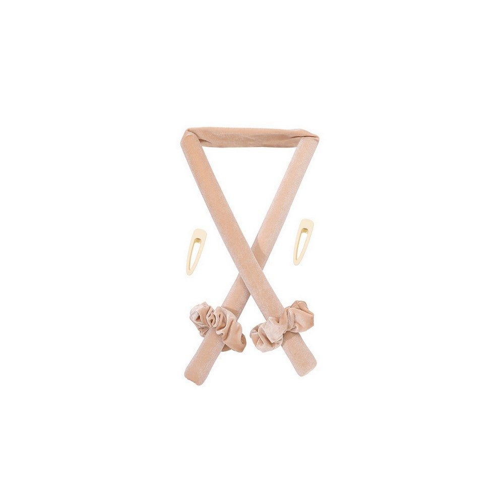 2pcs Heatless Hair Curler No Heat Rod Headband for Long Hair -Beige