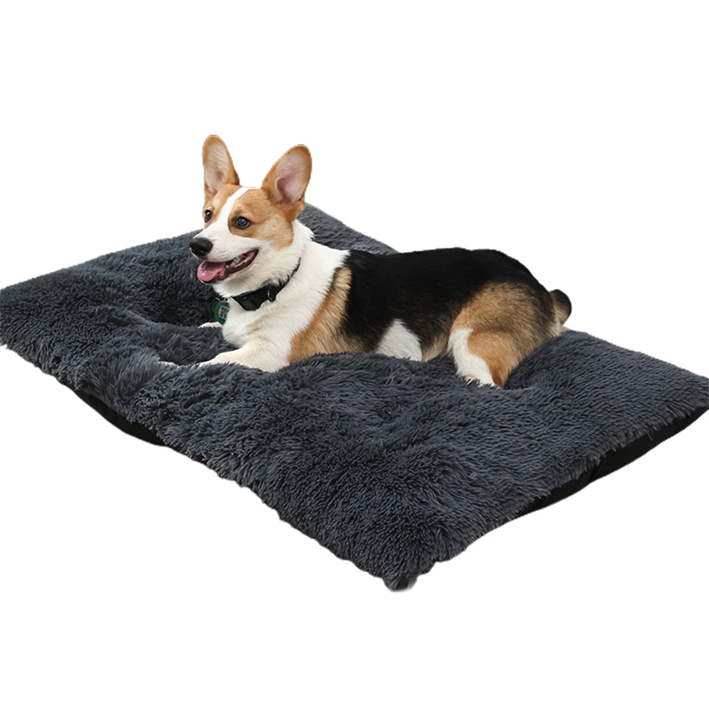 65x50cm Pet Warm Pad Dog Bed Pad Pet Plush Mat Cat Bed Pad Fluffy Dog Bed Black