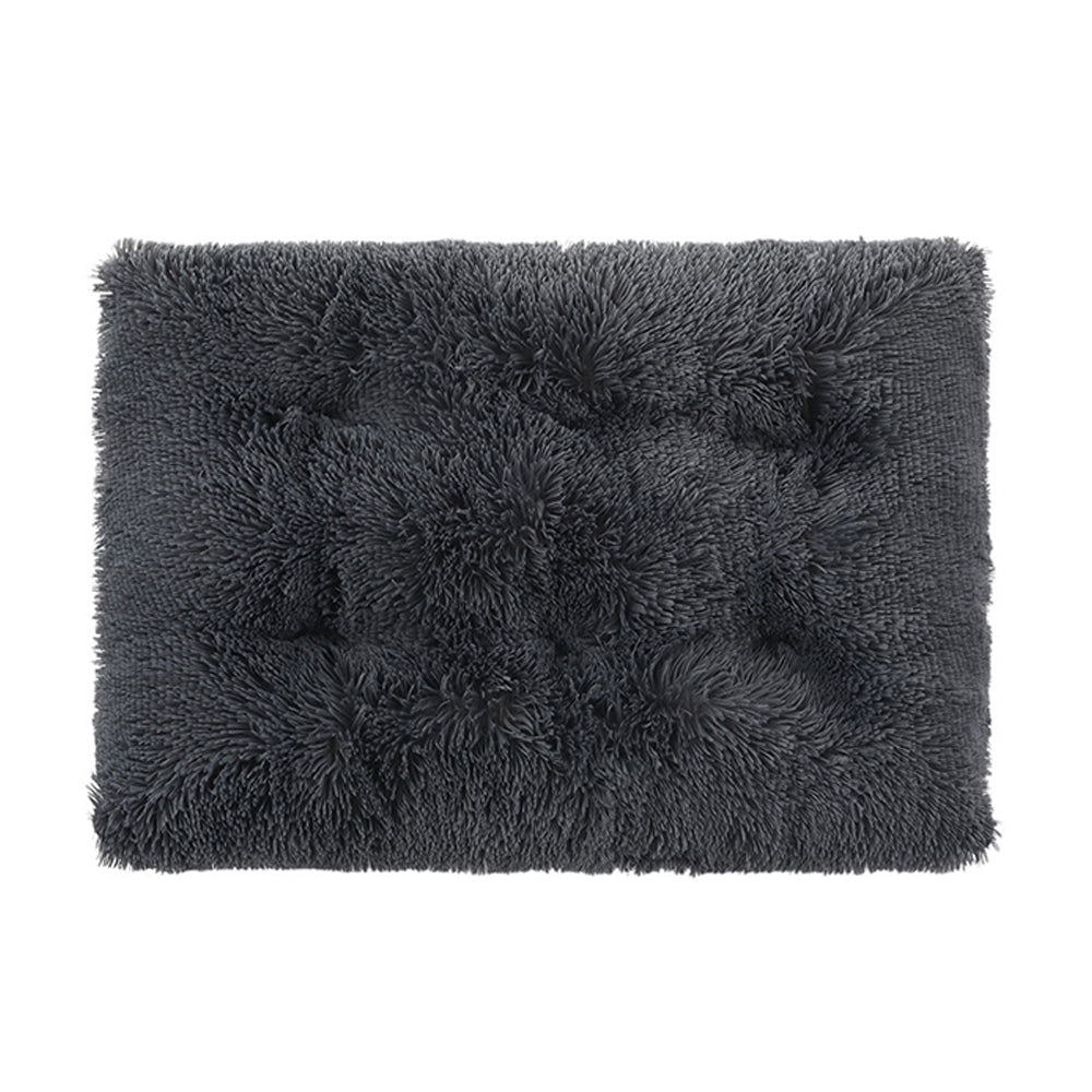65x50cm Pet Warm Pad Dog Bed Pad Pet Plush Mat Cat Bed Pad Fluffy Dog Bed Black