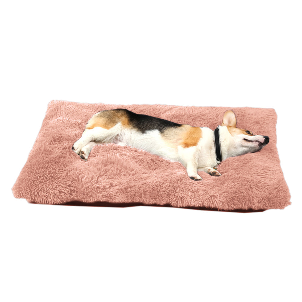 55x40cm Pet Warm Pad Dog Bed Pad Pet Plush Mat Cat Bed Pad Fluffy Dog Bed Pink