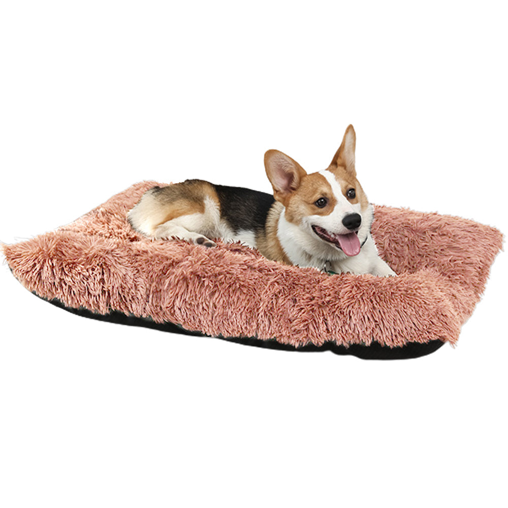 55x40cm Pet Warm Pad Dog Bed Pad Pet Plush Mat Cat Bed Pad Fluffy Dog Bed Pink