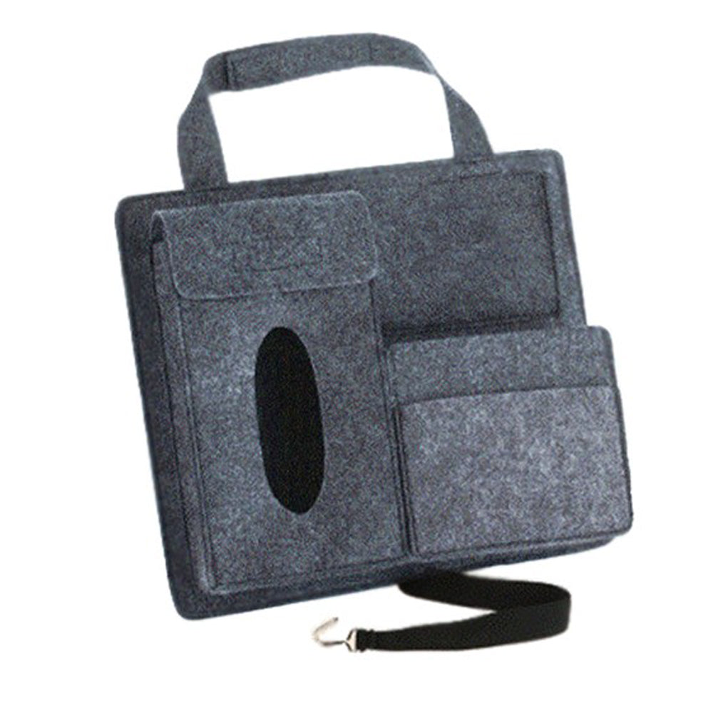 Car Seat Back Storage Bag Car Backseat Organizer for Kids Durable Travel Accessories -Grey