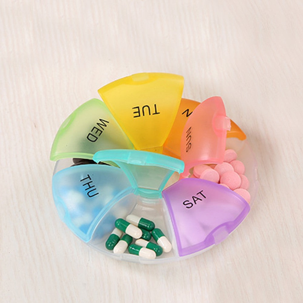 Weekly Pill Organizer Portable Travel 7 Day Pill Case Daily Pill Box Dispenser Medicine Planner Colorful