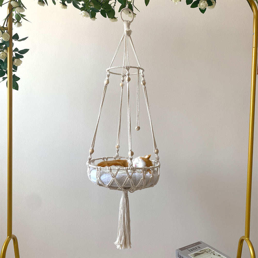 Pet Hammock Hanging Cat Bed Aerial Kitten Climbing Frame Sunny Window Seat Nest