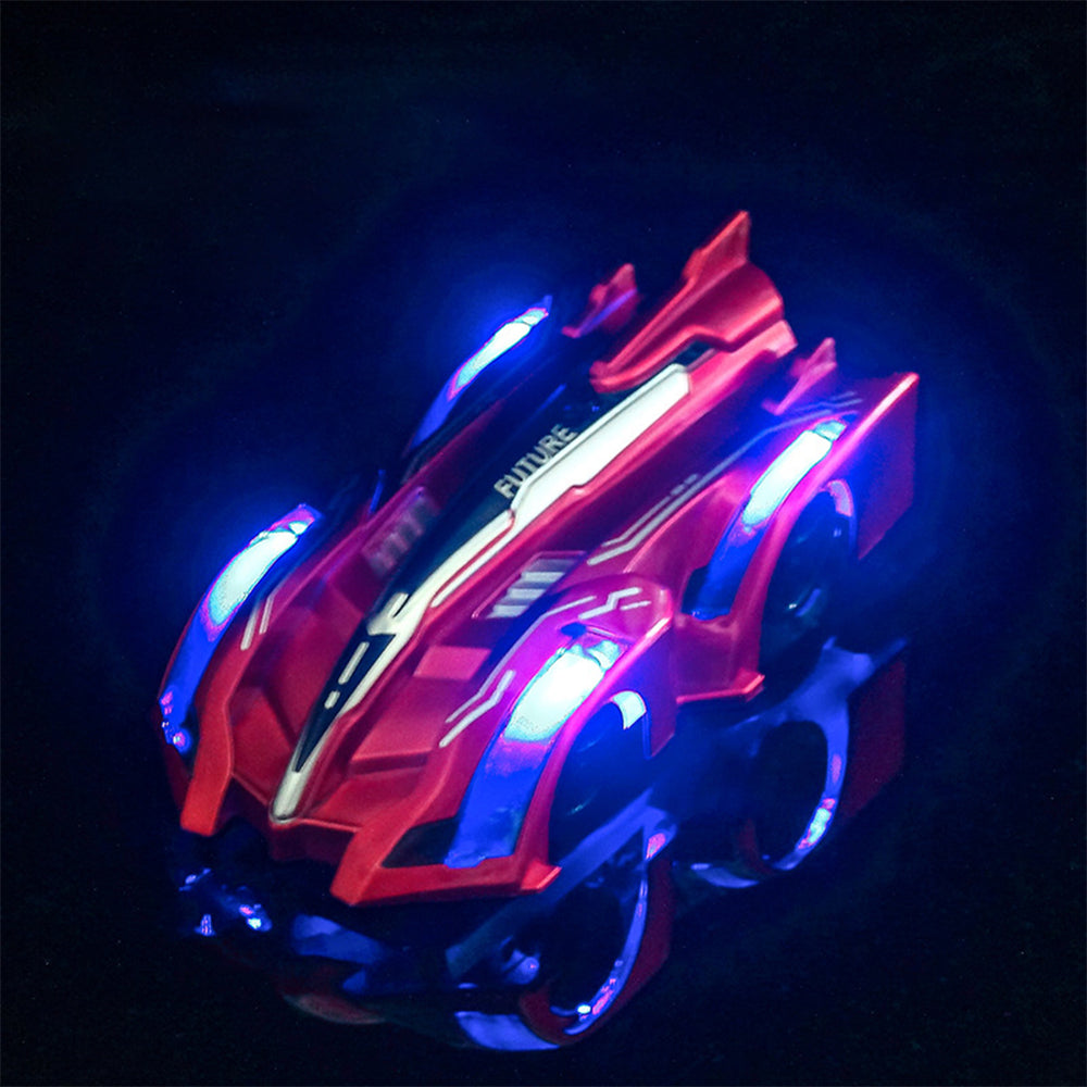 Wall Climbing Remote Control Car 360 Degree Rotating Stunt Toy RC Car for Kids -Red