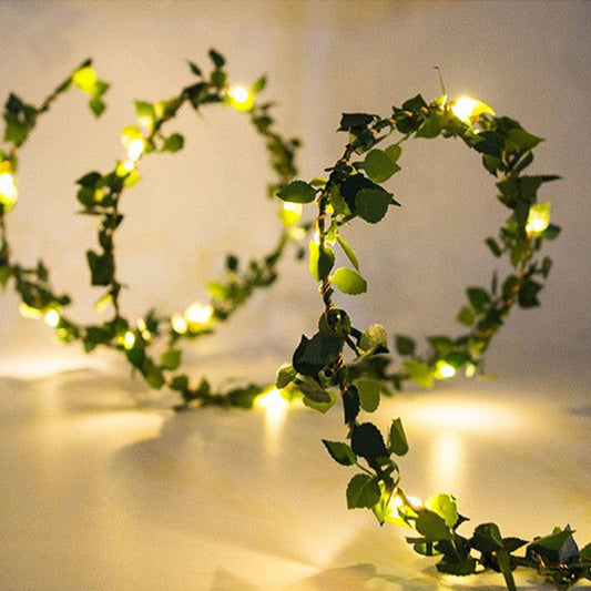 2pcs String Lights Artificial Ivy Vine Lights for Wall Room Wedding Indoor Party Festival Decor -Style 2