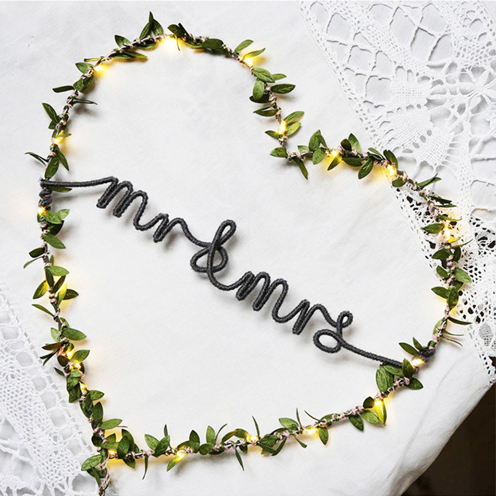 2pcs String Lights Artificial Ivy Vine Lights for Wall Room Wedding Indoor Party Festival Decor -Style 2