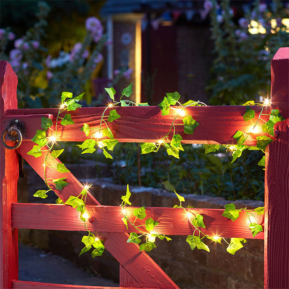 2pcs String Lights Artificial Ivy Vine Lights for Wall Room Wedding Indoor Party Festival Decor -Style 3