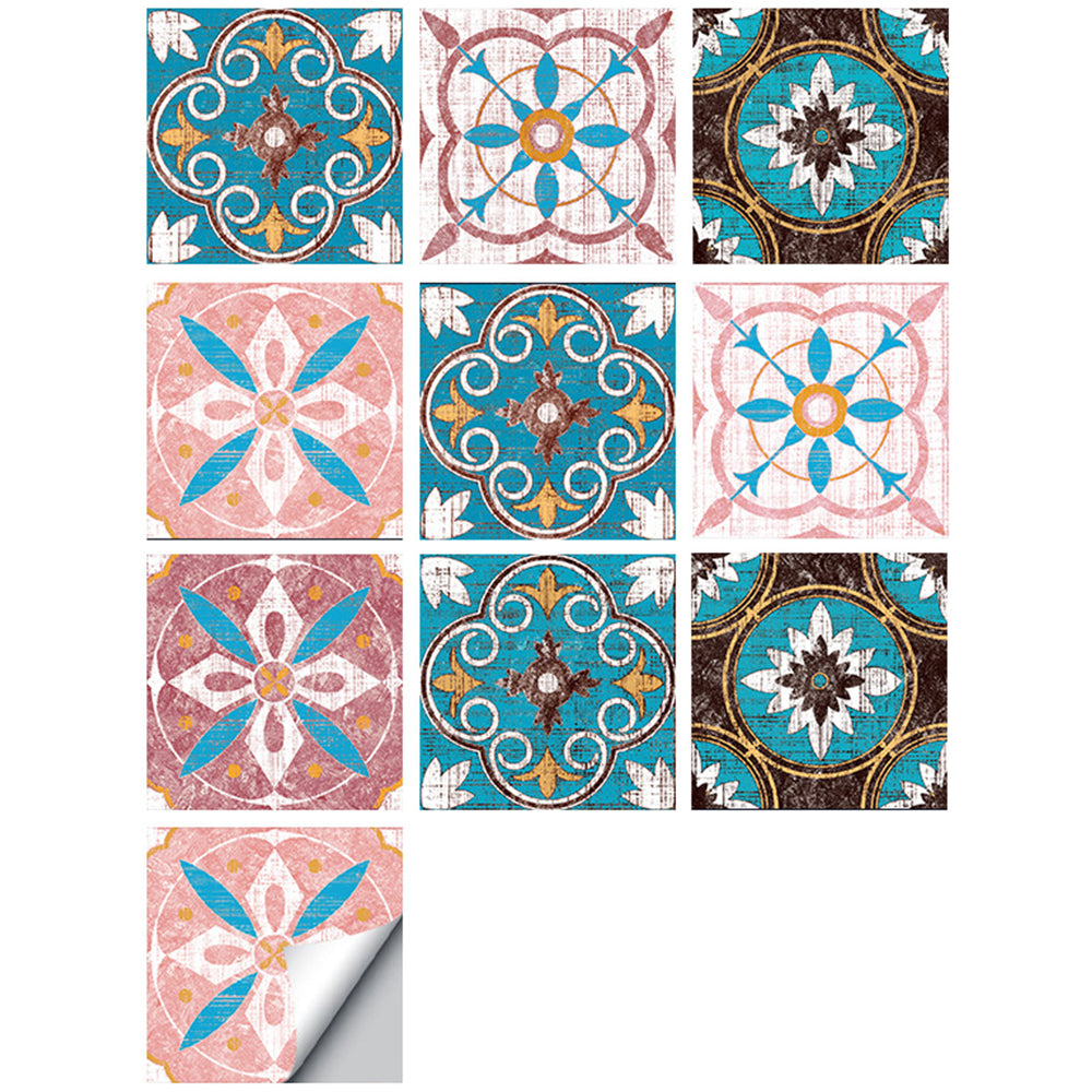 Wall Art 10pcs Reusable Tile Wall Stickers-Style 2