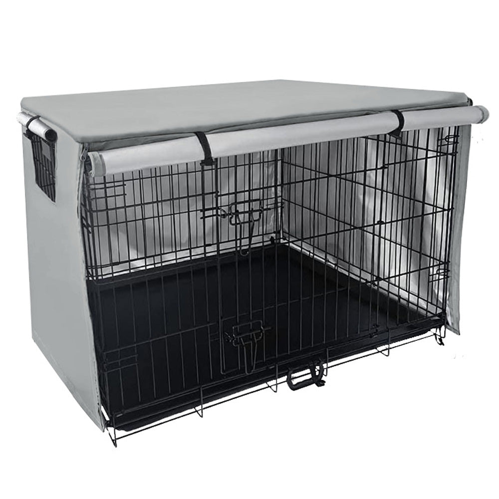 Portable Pet Dog Crate Cover Cage Kennel Cover S-Grey