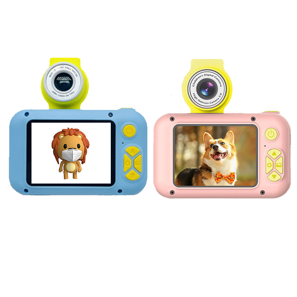 2 X Kids Camera 1080P Action Camera Flip Lens Camera Compact Digital Camera Toy with 32G Card