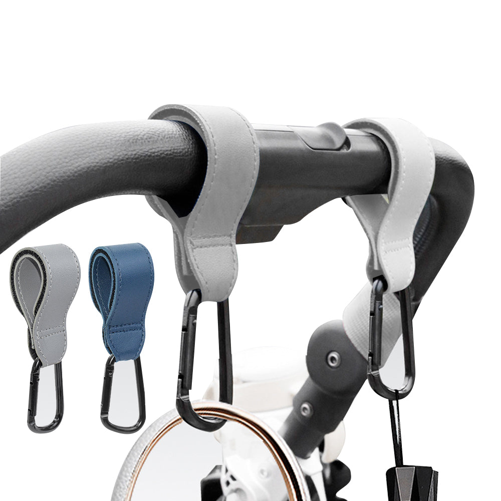 4Pcs Baby Stroller Hooks Adjustable Pushchair Hanger for Hanging Bags and Shopping -Grey