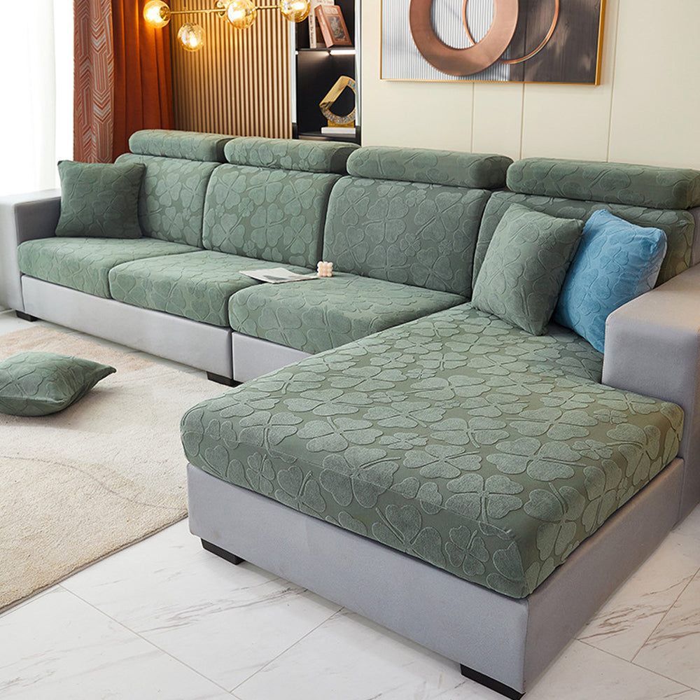 Sofa Cushion Cover High Stretch Sofa Seat Slipcover Protector -Green