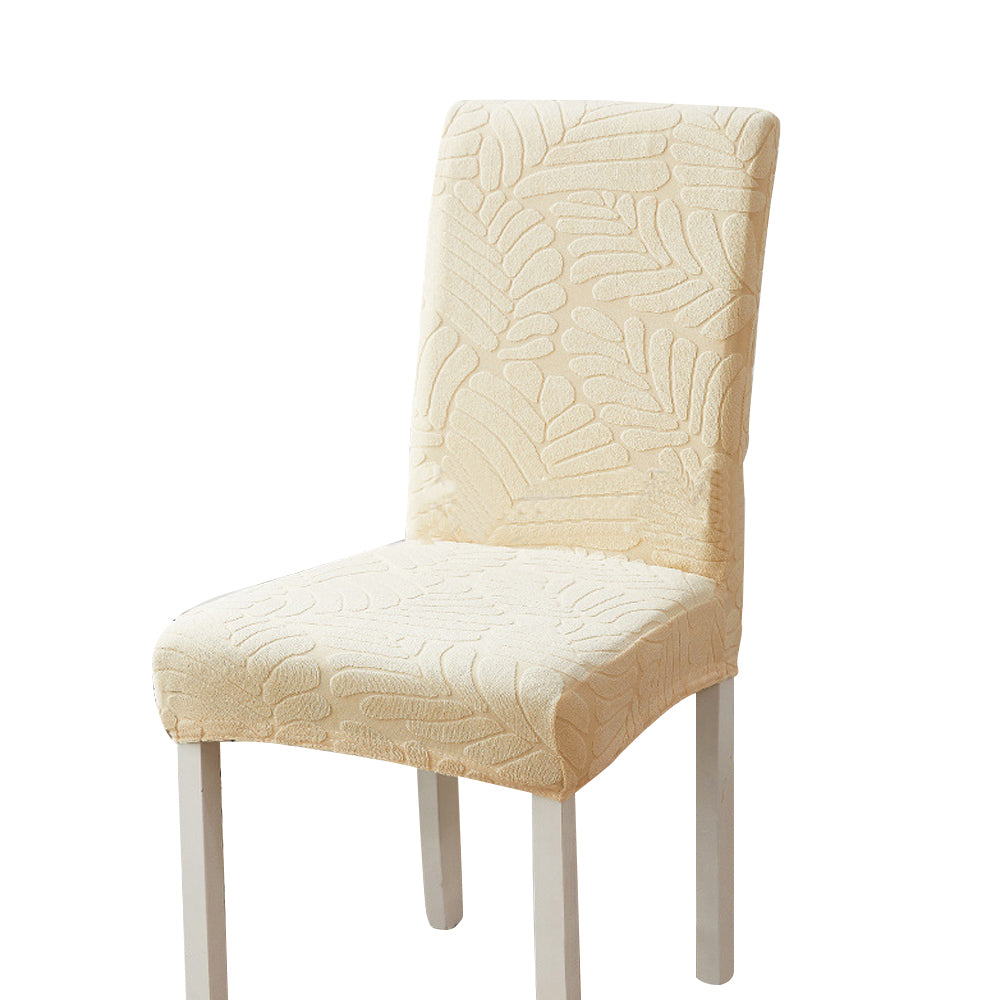 Chair Cover 2Pcs Stretch Dining Chair Cover Seat Covers Washable Banquet Wedding Party Jacquard Chair Cover-Beige