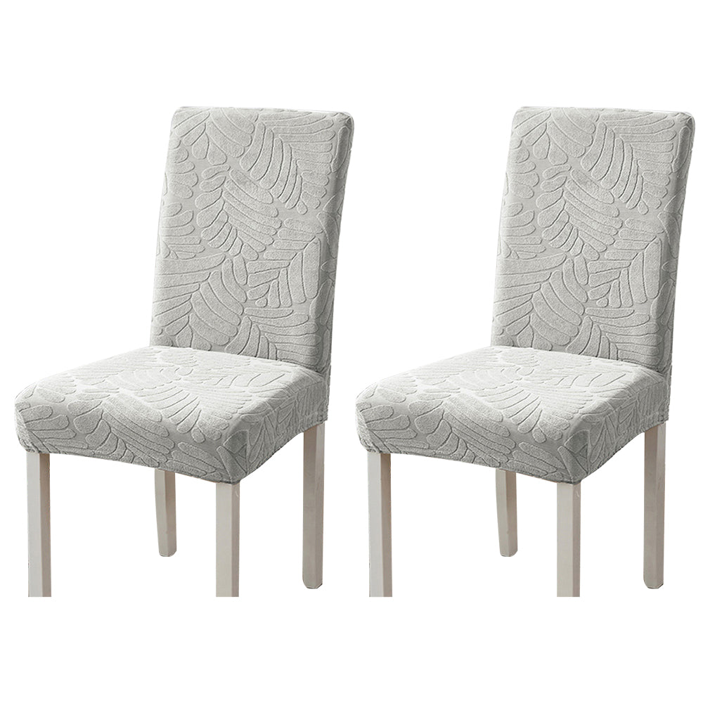Chair Cover 2Pcs Stretch Dining Chair Cover Seat Covers Washable Banquet Wedding Party Jacquard Chair Cover-Grey