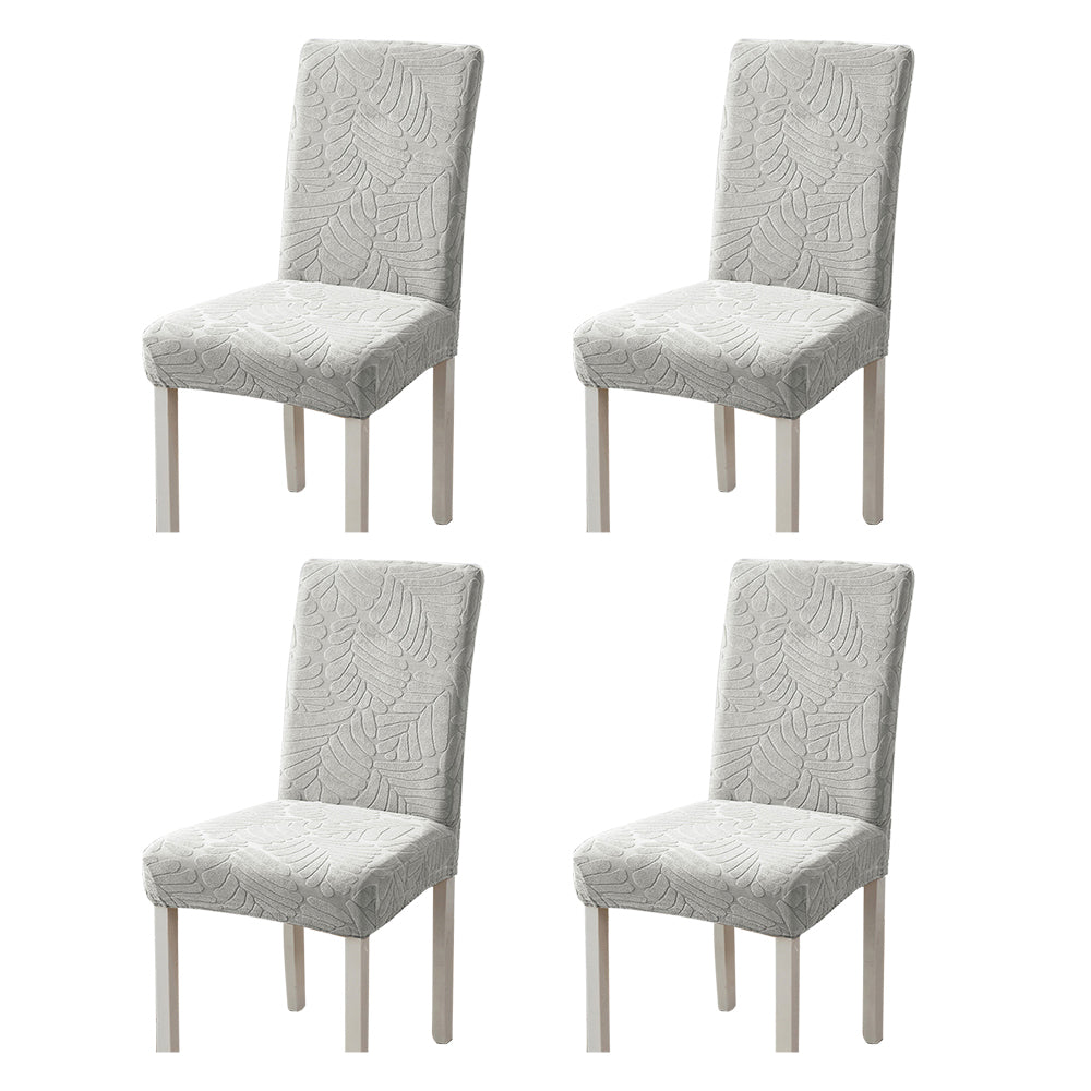 Chair Cover 4Pcs Stretch Dining Chair Cover Seat Covers Washable Banquet Wedding Party Jacquard Chair Cover-Grey