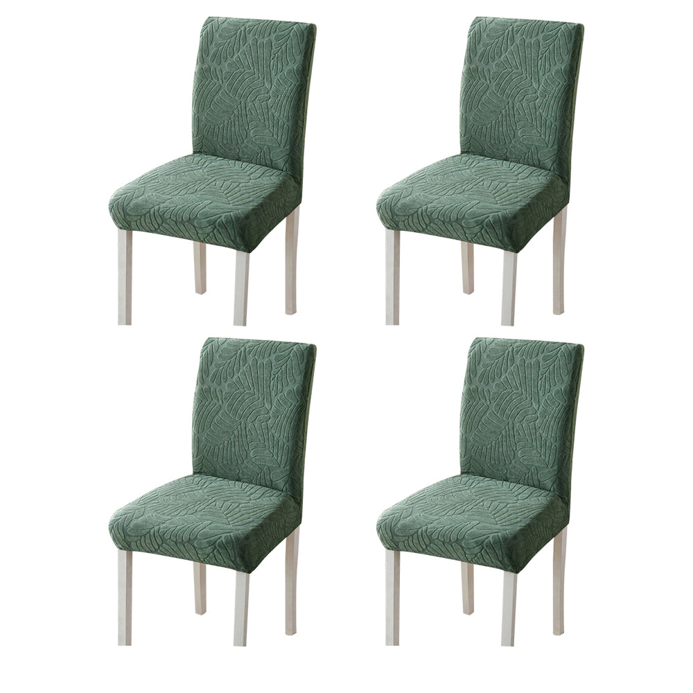 Chair Cover 4Pcs Stretch Dining Chair Cover Seat Covers Washable Banquet Wedding Party Jacquard Chair Cover-Green