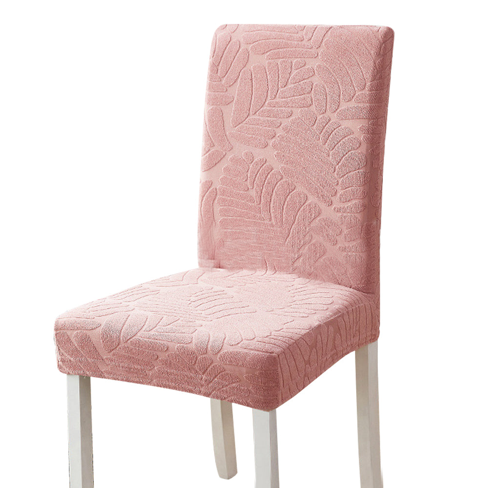 4Pcs Chair Cover Dining Washable Wedding Party Stretch Jacquard Chair Cover-Pink