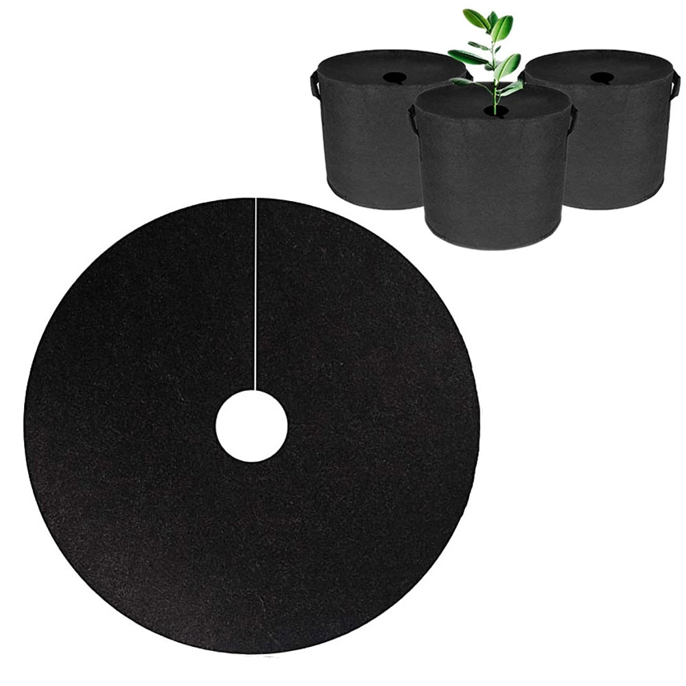 20Pcs Non Woven Tree Mulch Ring Plant Protector Mat Round Gardening Landscaping Fabric Cover -L
