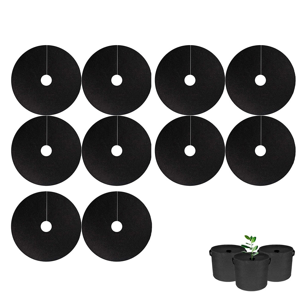 20Pcs Non Woven Tree Mulch Ring Plant Protector Mat Round Gardening Landscaping Fabric Cover -L