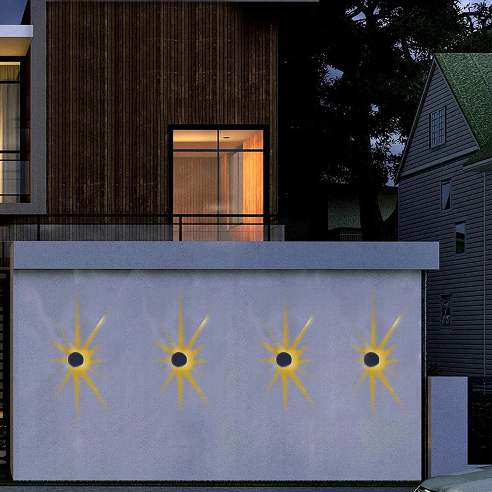 1X Solar LED Wall Light Outdoor Fence Light with Remote Control Warm White Light