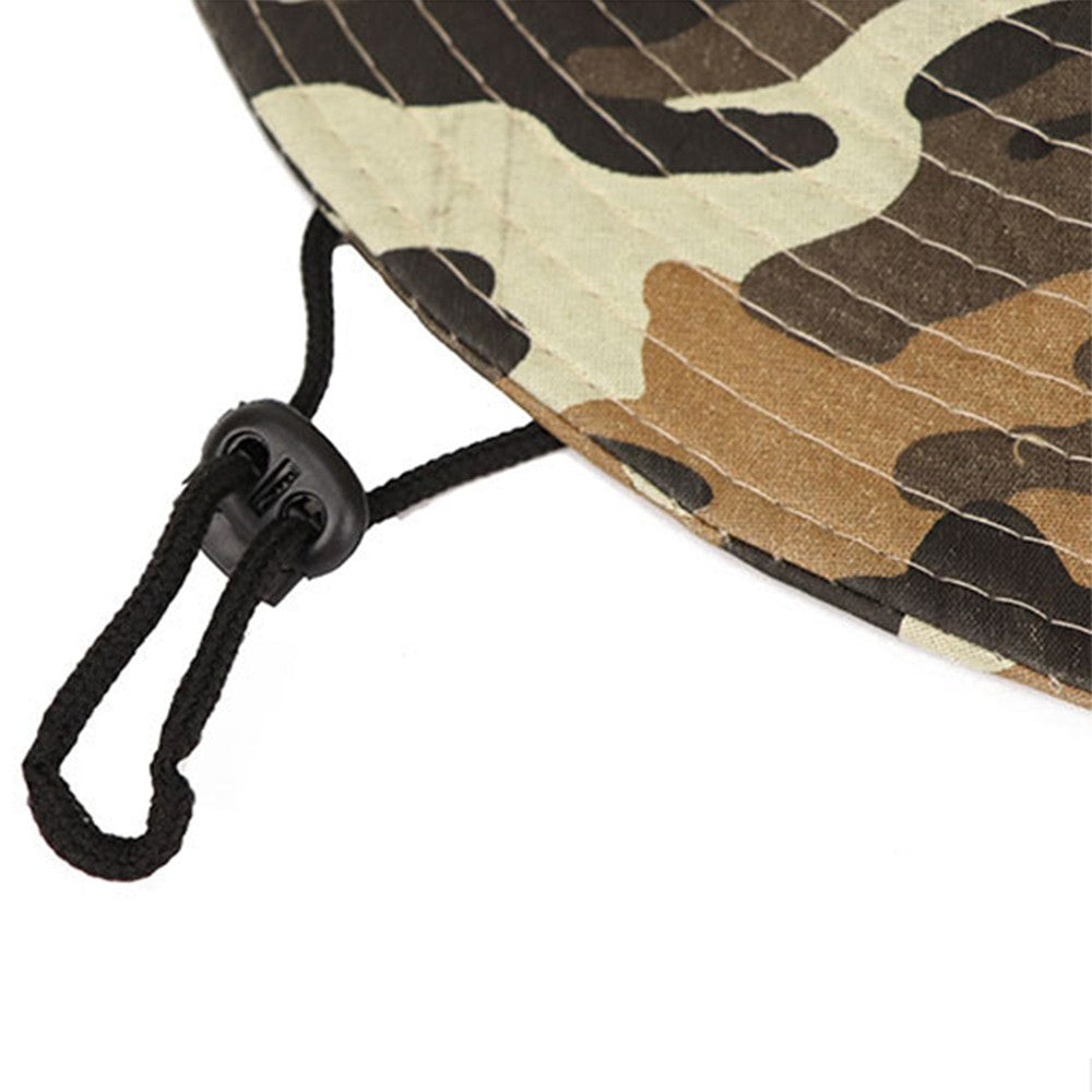2Pcs Camouflage Sun Shade Hat Wide Brim Fishing Cap Bucket Hat with Neck Flap