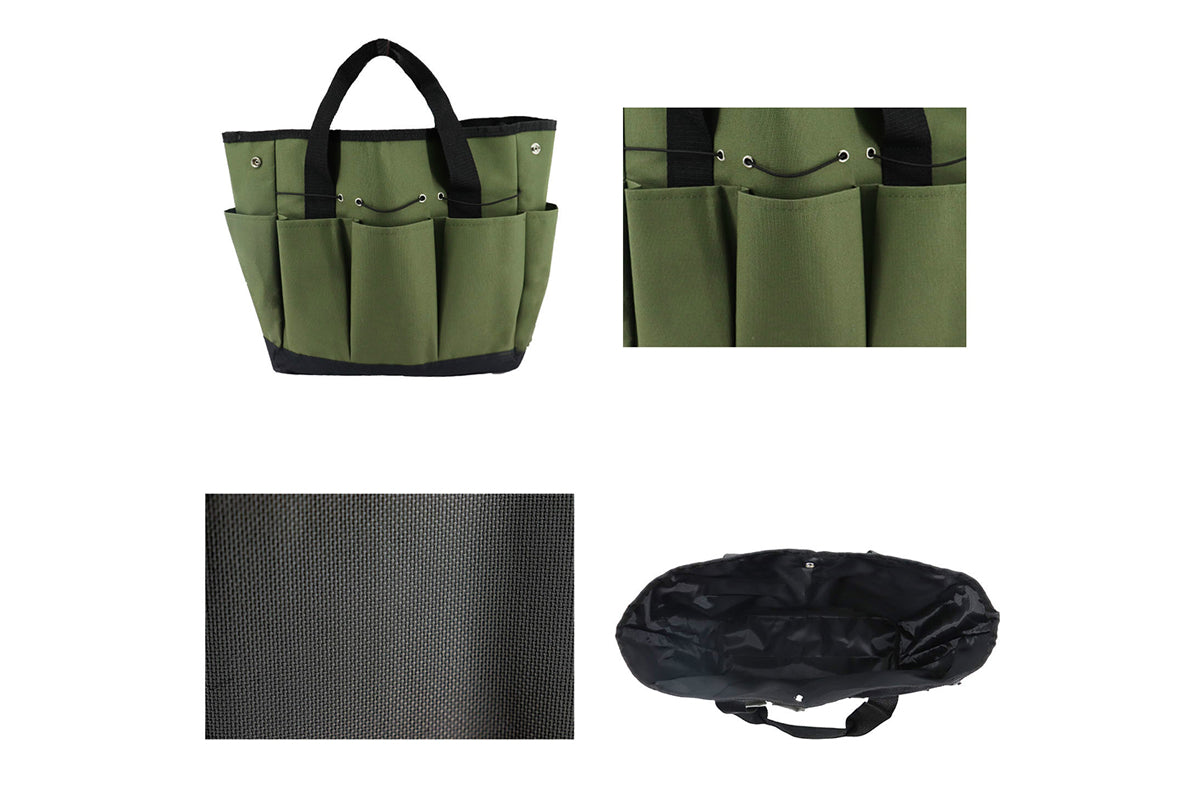 Gardening Tool Bag with Pockets Garden Plant Tool Set Store Content Bag-Army Green