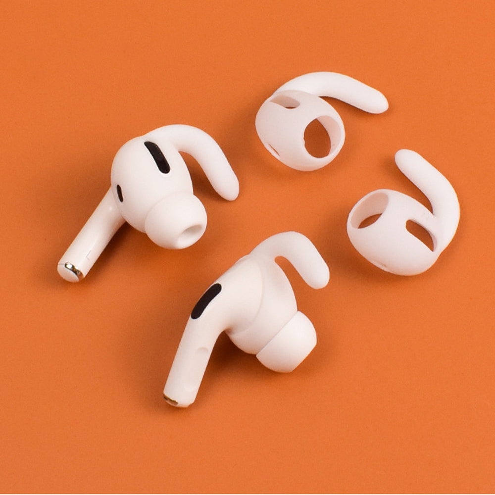 Ear Hooks Covers 3 Pairs AirPods Pro Ear Hooks Secure Anti Slip Covers Silicone Earphone Cover -White