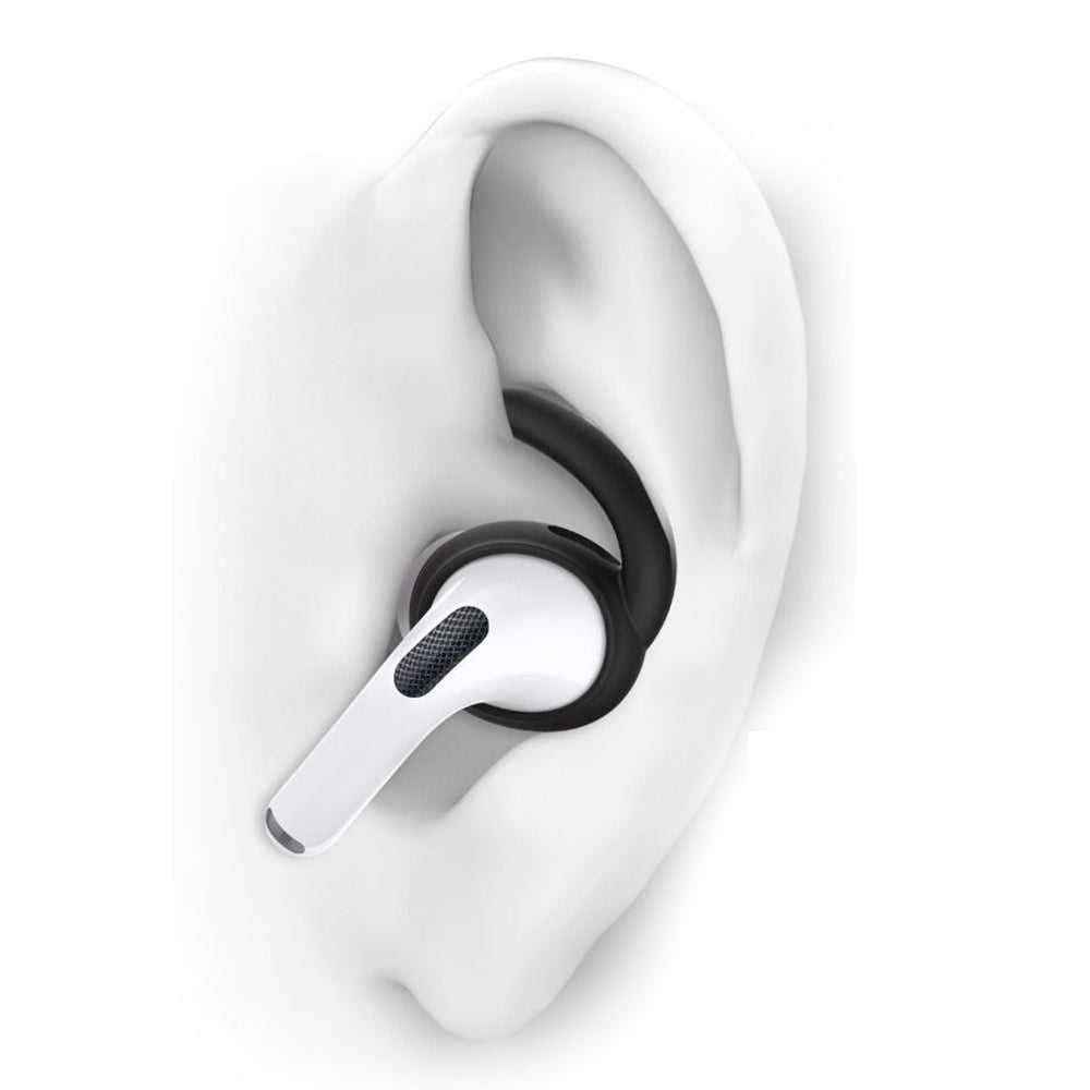Ear Hooks Covers 3 Pairs AirPods Pro Ear Hooks Secure Anti Slip Covers Silicone Earphone Cover -Black