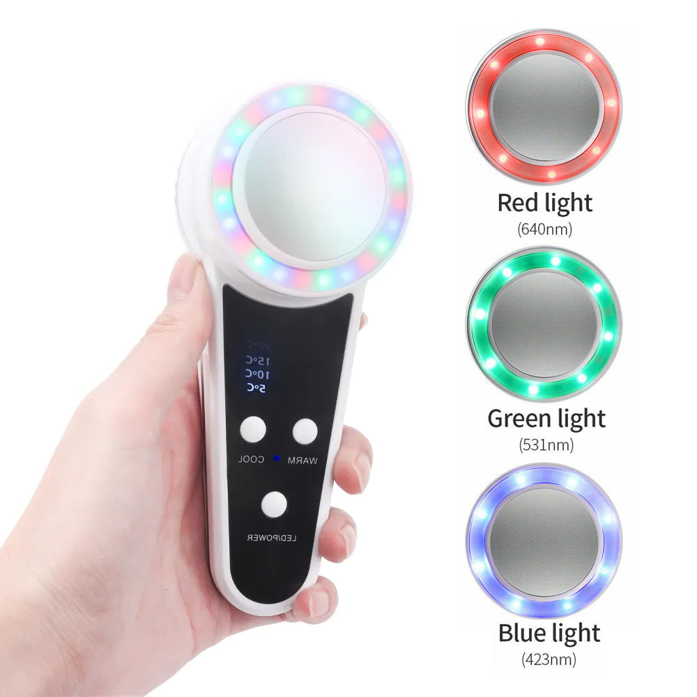 Rechargeable Beauty Device Hot Cold Therapy Facial Device Lift Firming Massager Anti Wrinkle