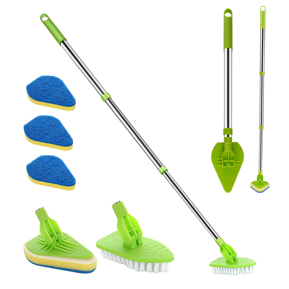 Extendable Long Handle Cleaning Brush Kit Tub Tile Scrubber Brush
