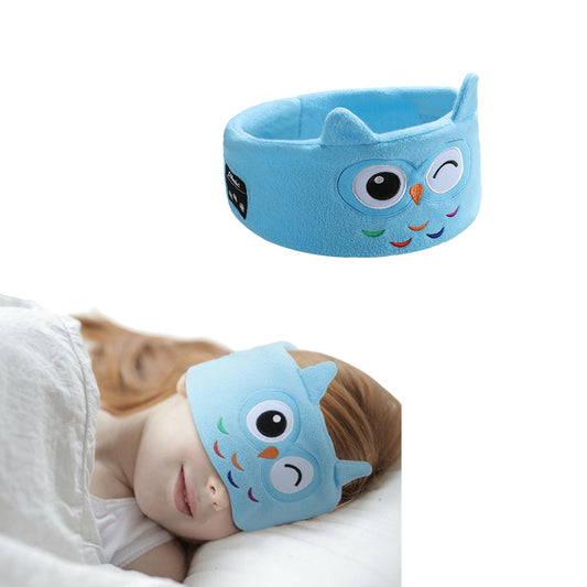 Kids Bluetooth Sleep Eye Mask Travel Wireless Sleeping Music Headband Earphone Blue Owl