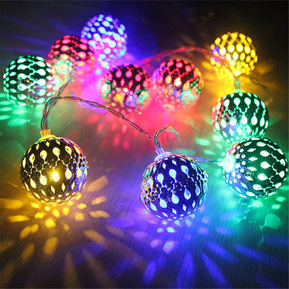 6M 40LED LED Moroccan Globe String Lights-Multicolor