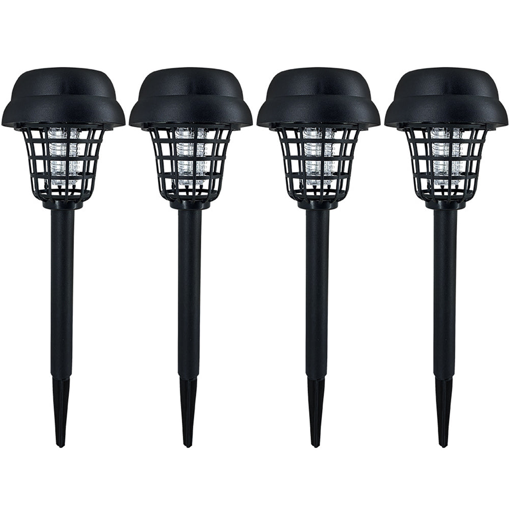 4Pcs/8Pcs Solar LED Light & UV Bug Zapper Mosquito Fly Insect Repeller Killer Garden Path Lamp