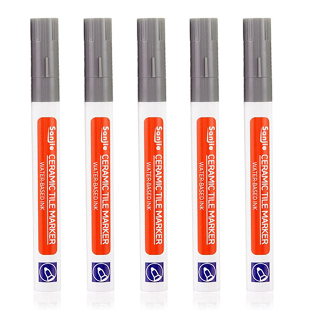 Set of 5Pcs Fast Drying Waterproof Grout Tile Repair Pen Light Grey