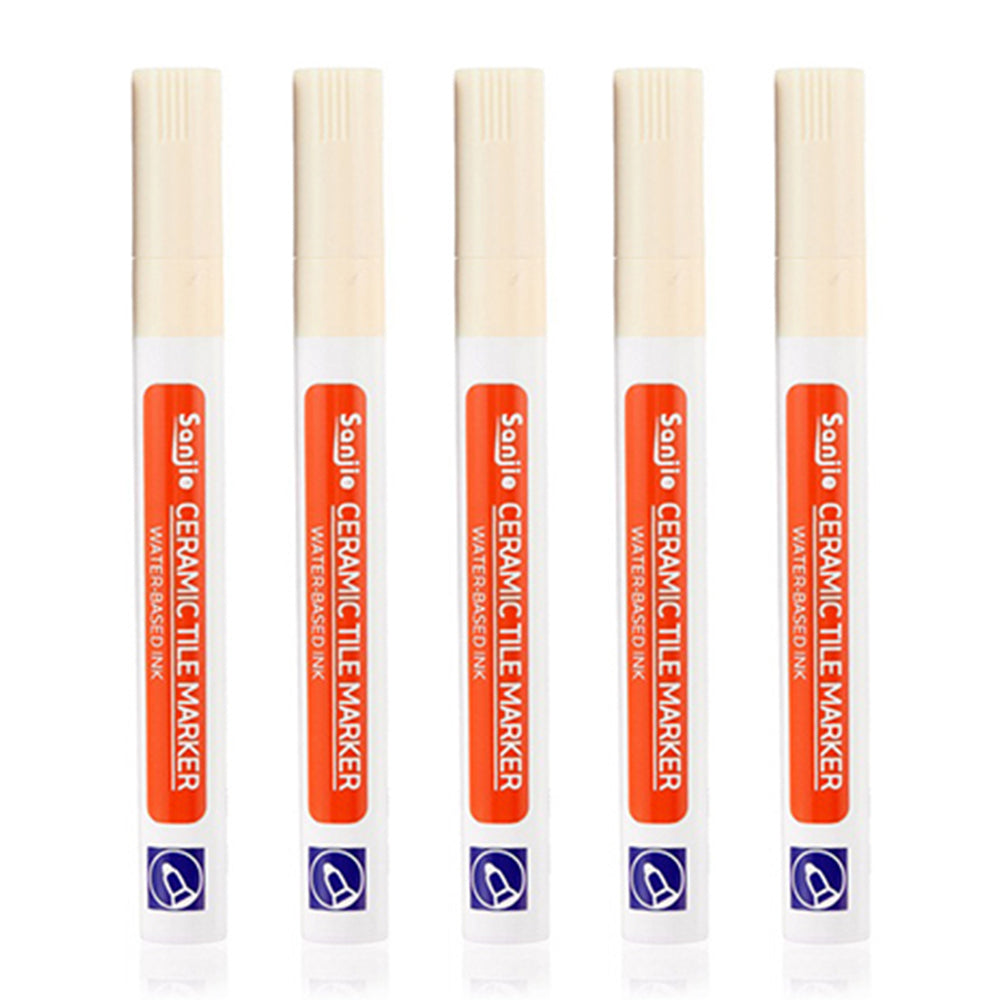 Set of 5Pcs Fast Drying Waterproof Grout Tile Repair Pen Beige