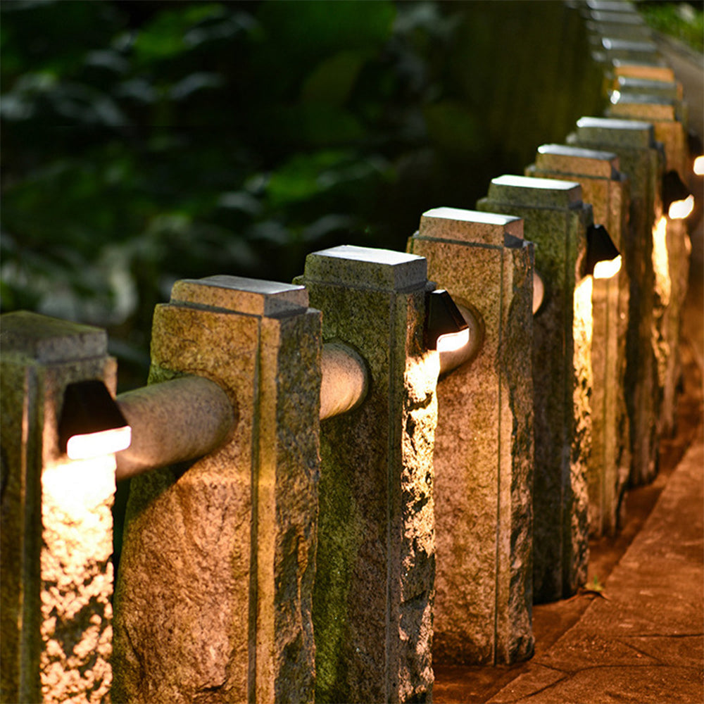 4 X Solar Powered Lights Step Lamps Garden Lights Warm White