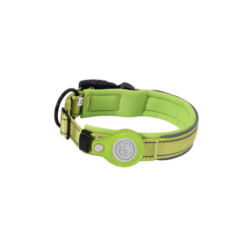 Pet Dog Collar with Airtag Protective Case Green