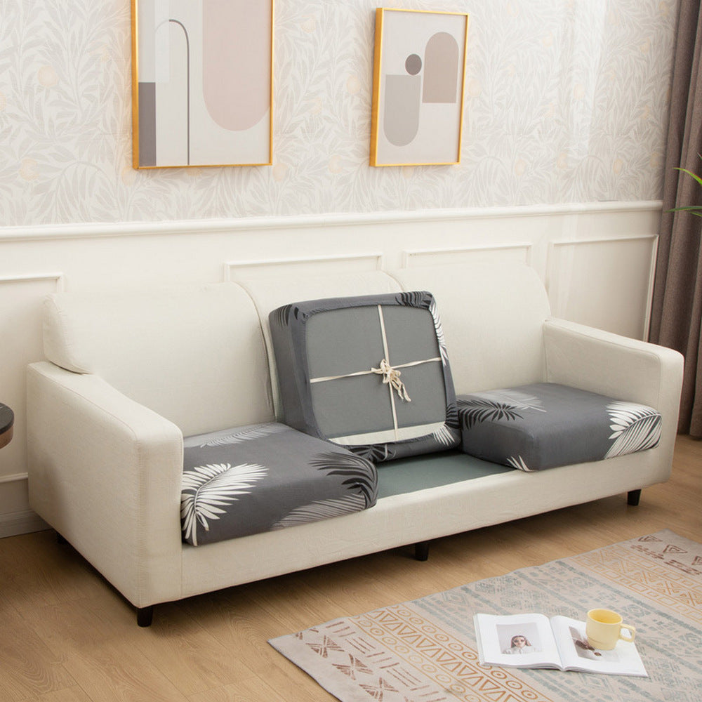 2Pcs Printed Stretchable Sofa Seat Cover -Grey