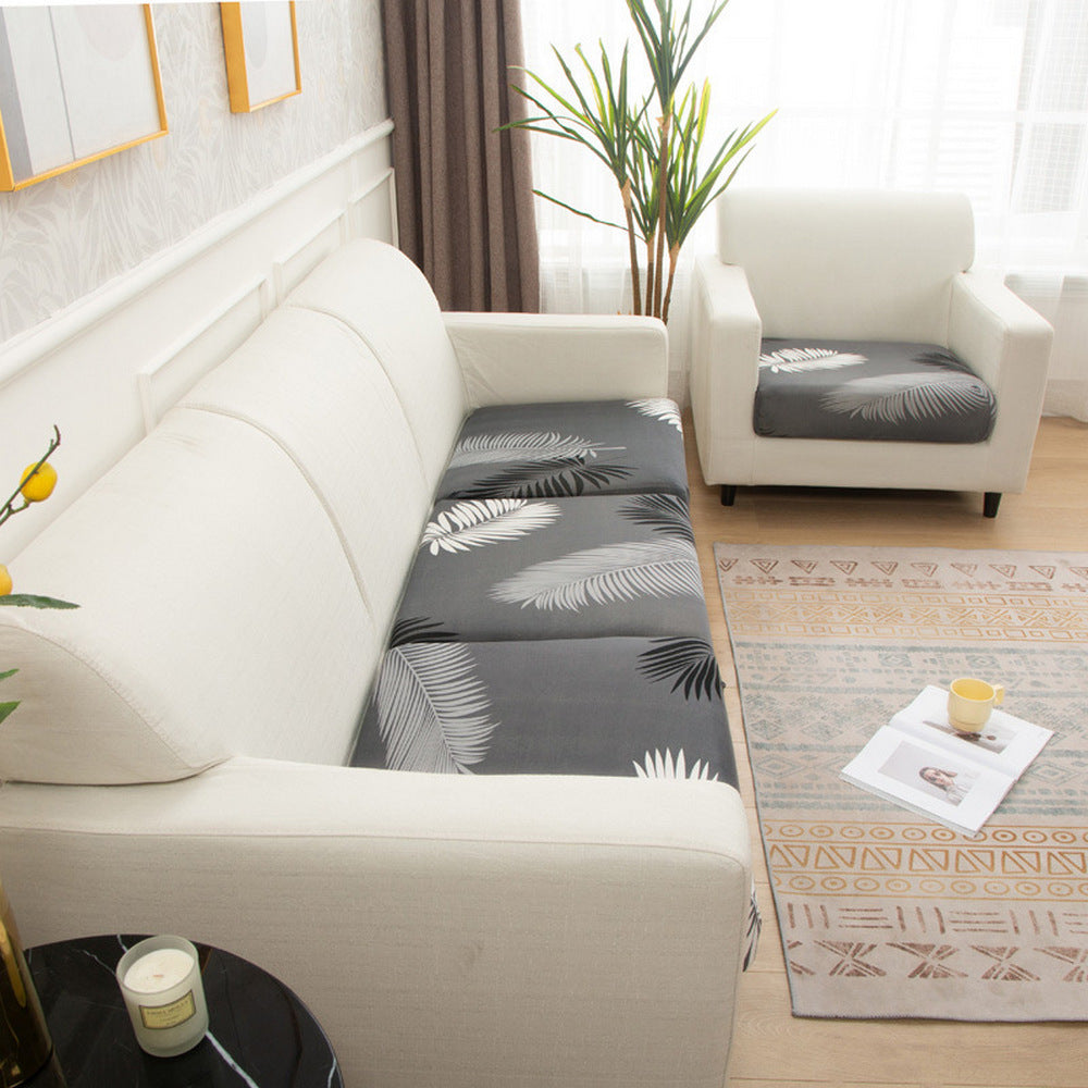 8Pcs Printed Stretchable Sofa Seat Cover -Grey