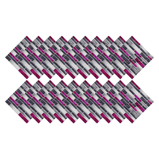 Wall Art 20Pcs Self-Adhesive Imitation Marbling Tile Stickers-Purple