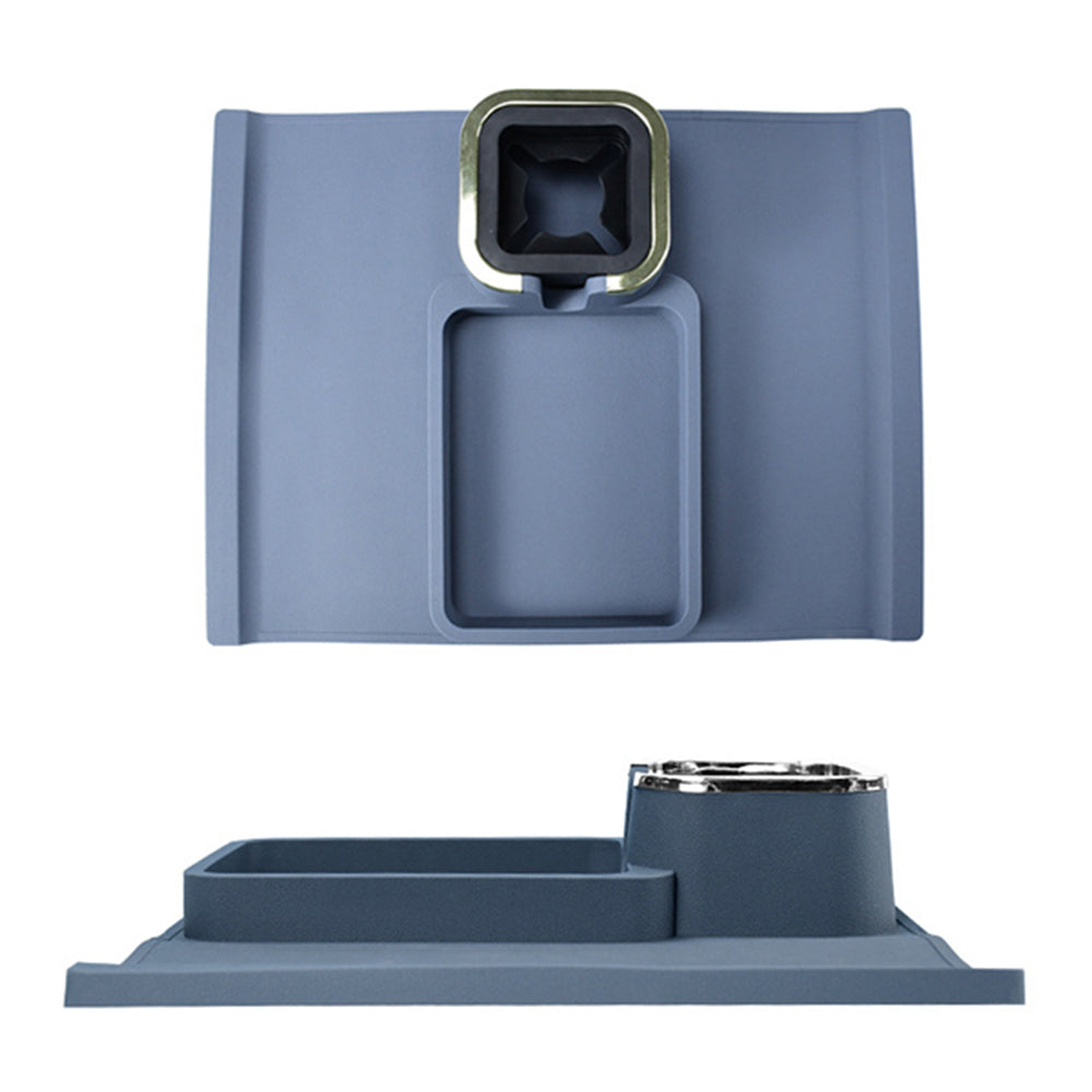 2pcs Couch Cup Holder Silicone Sofa Armrest Tray for Remote Snacks Gift for Family Friends -Blue