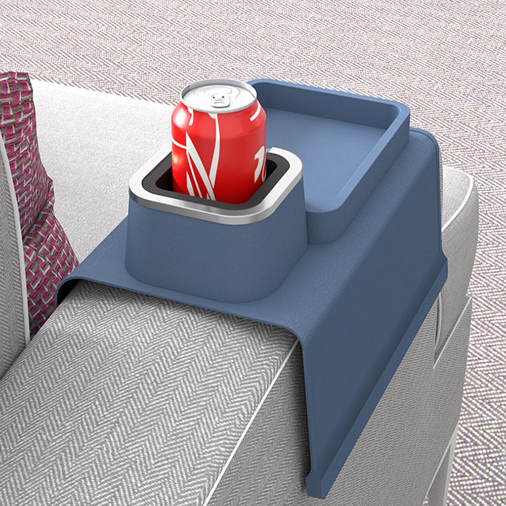 2pcs Couch Cup Holder Silicone Sofa Armrest Tray for Remote Snacks Gift for Family Friends -Blue