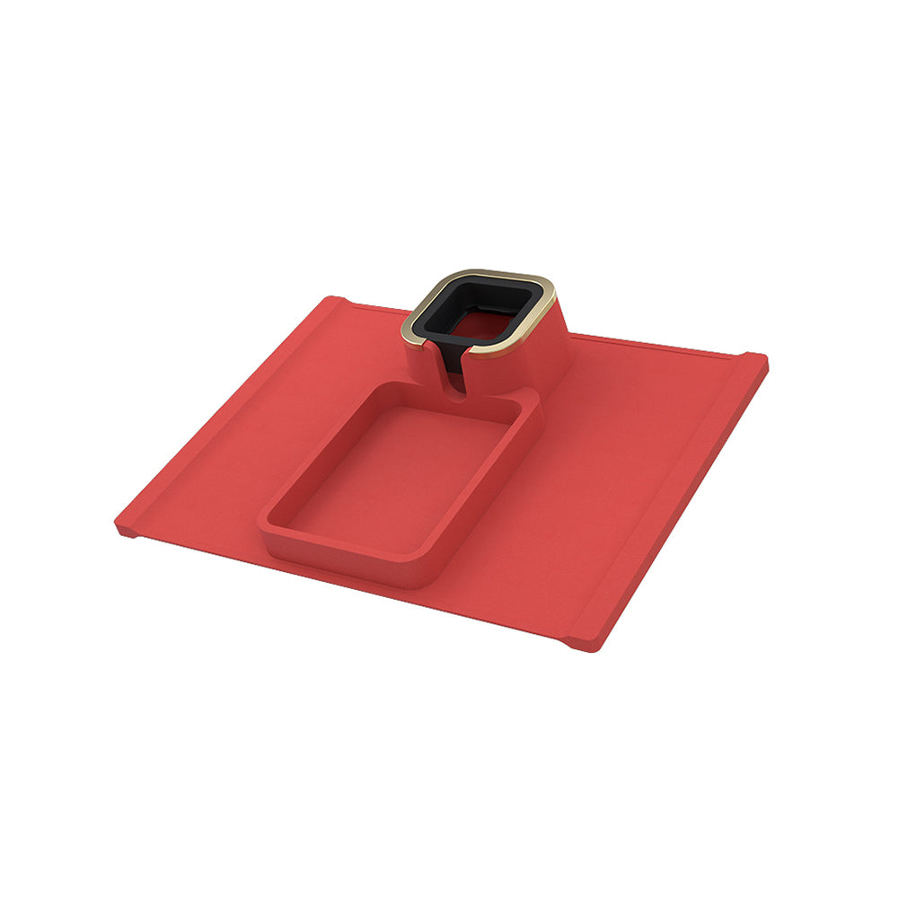 2pcs Couch Cup Holder Silicone Sofa Armrest Tray for Remote Snacks Gift for Family Friends -Red