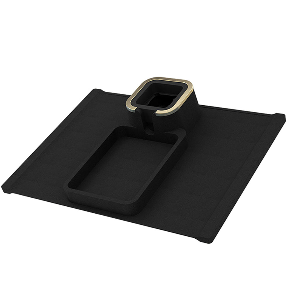 2pcs Couch Cup Holder Silicone Sofa Armrest Tray for Remote Snacks Gift for Family Friends -Black