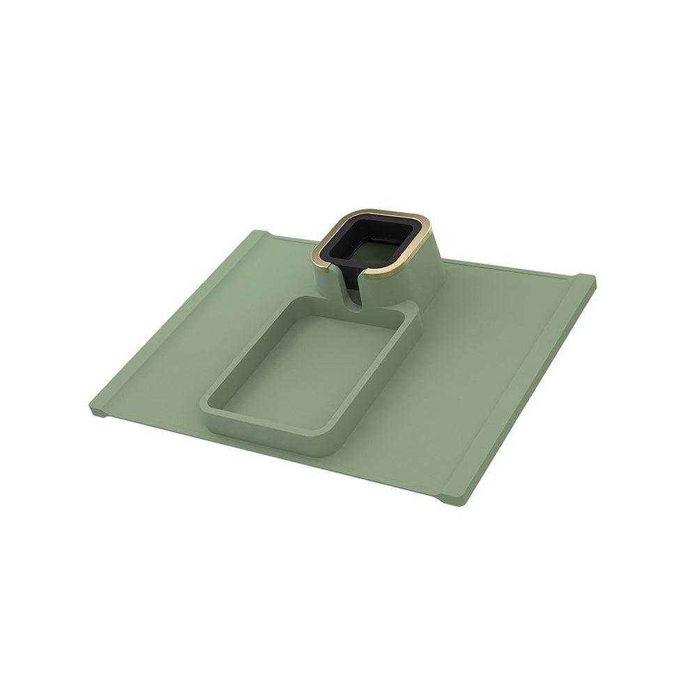 Couch Cup Holder Silicone Sofa Armrest Tray for Remote Snacks Gift for Family Friends -Green