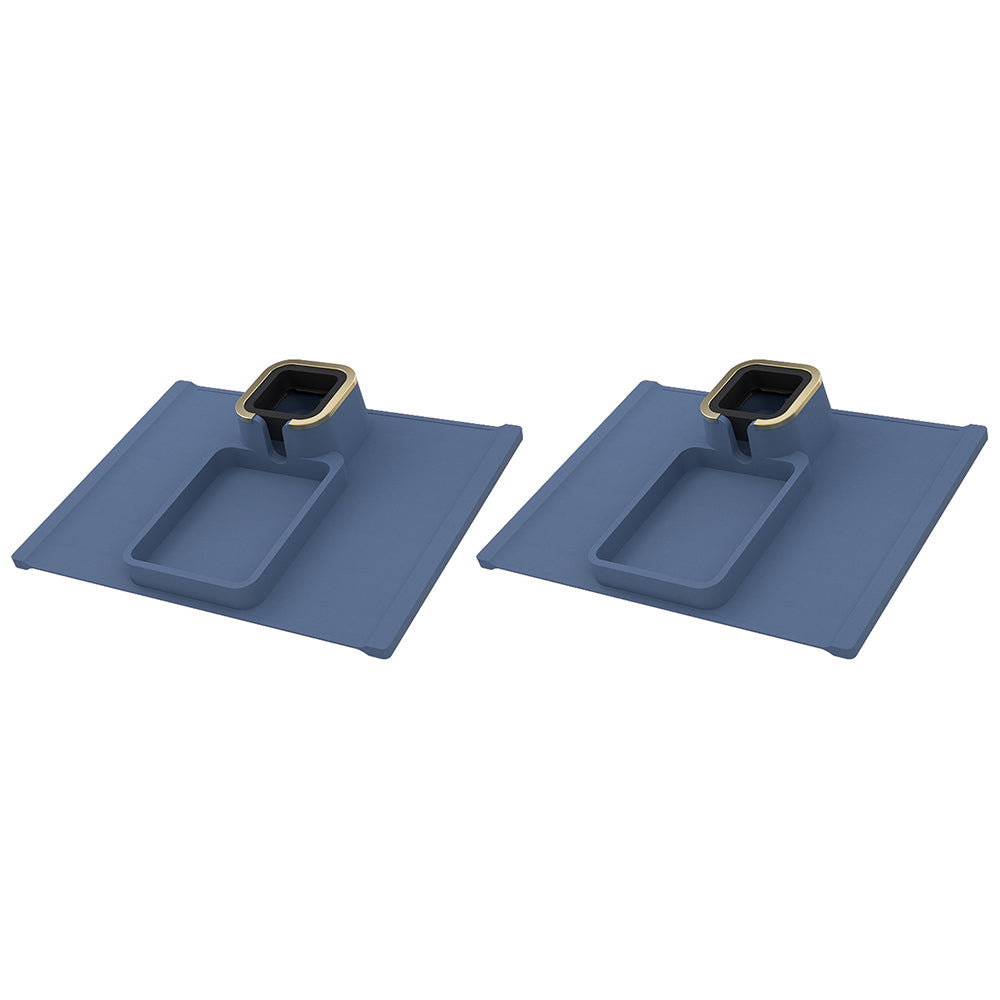 2pcs Couch Cup Holder Silicone Sofa Armrest Tray for Remote Snacks Gift for Family Friends -Blue