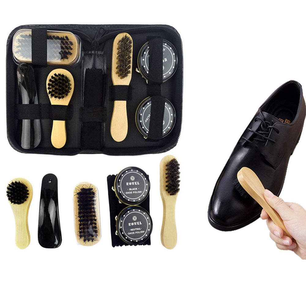 8pcs Polish Brush Set Shoe Shine Care Kit