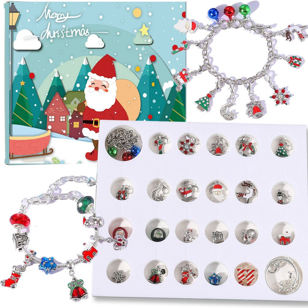 Christmas Advent Calendar Bracelets Christmas Countdown Calendars DIY Jewelry Making Kit Gift for Kids