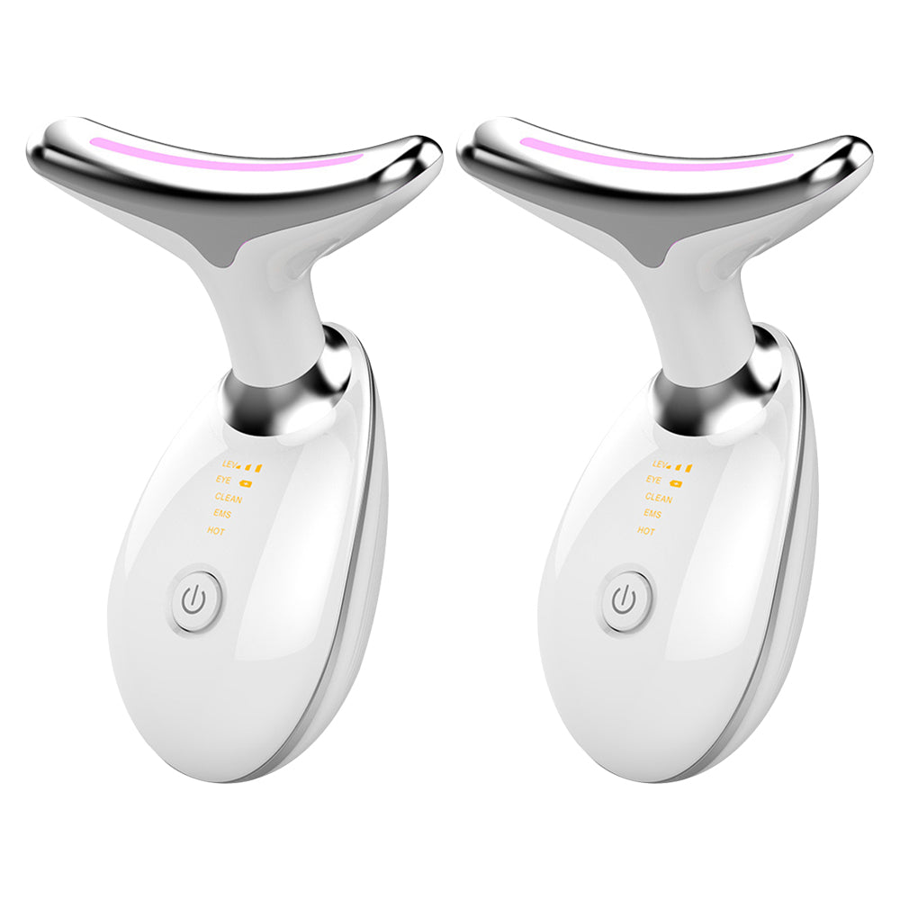 2pcs Face Neck Massager Anti Wrinkles Skin Lifting Face Sculpting Device -White